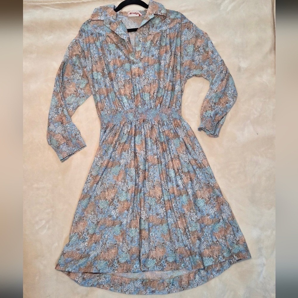 Vintage Country Miss Prairie Western Inspired Summer Floral Midi Dress Size 16